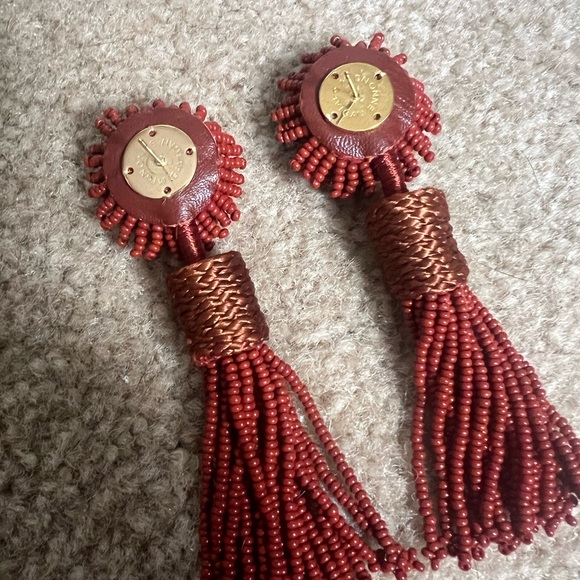 Beaded Statement Tassle Earrings - Picture 3 of 3